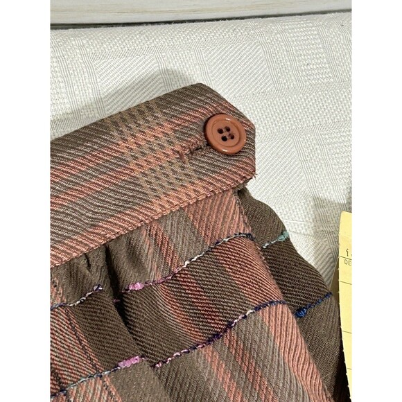 VINTAGE NWT! New Diane Von Furstenberg 12 Womens Long Pleated Plaid A-LINE Skirt - Picture 3 of 16